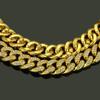 HNSP Luxury All Rhinestone 13MM Cuban Chain For Men Necklace Hip Hop Neck Male Zircon Accessories