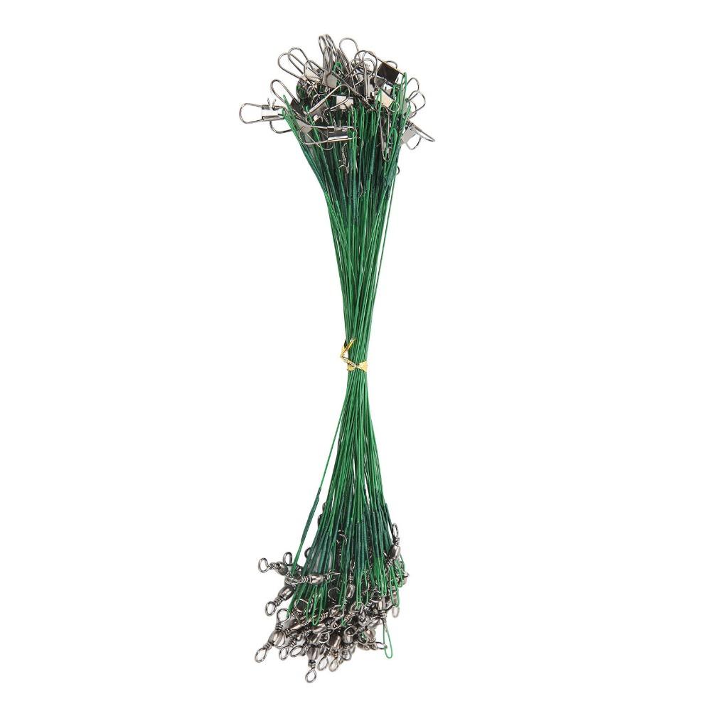 100PCS Steel Fishing Wire Leaders with Swivels Leader Wire Wire Leaders Fishing Accessories