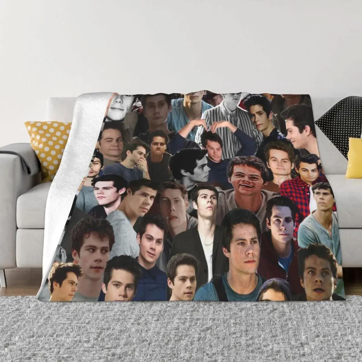 Dylan O Brien Stiles Knitted Blanket Teen Wolf Flannel Throw Blanket Bed Sofa Decoration Soft Warm Bedspread 75cmx90cm