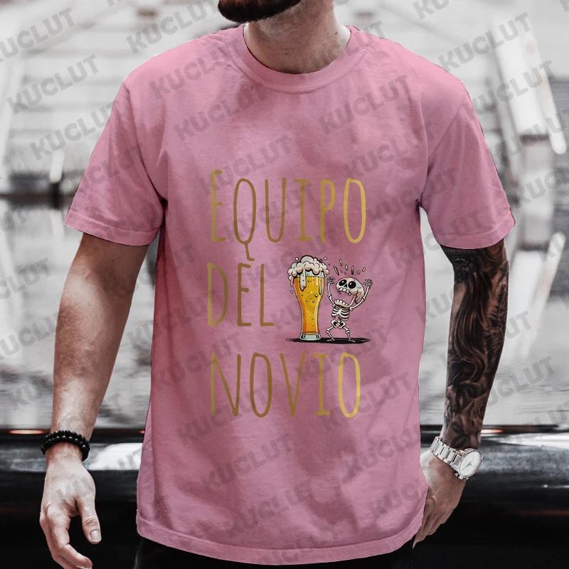 Spanish Evg Team Future Groom Man T Shirt Single Farewell Tees Wedding Top Funny Beer Bachelor Party Tshirt Father's Day Clothes