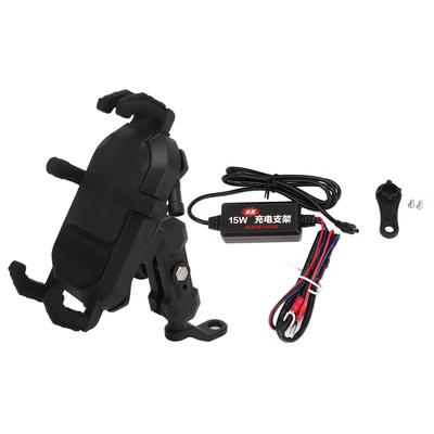 2 In 1 Motorcycle Phone Mount 720 Degrees  Rotation Rainproof 15W Wireless Charger Universal for 3.5‑6.5in Cellphone