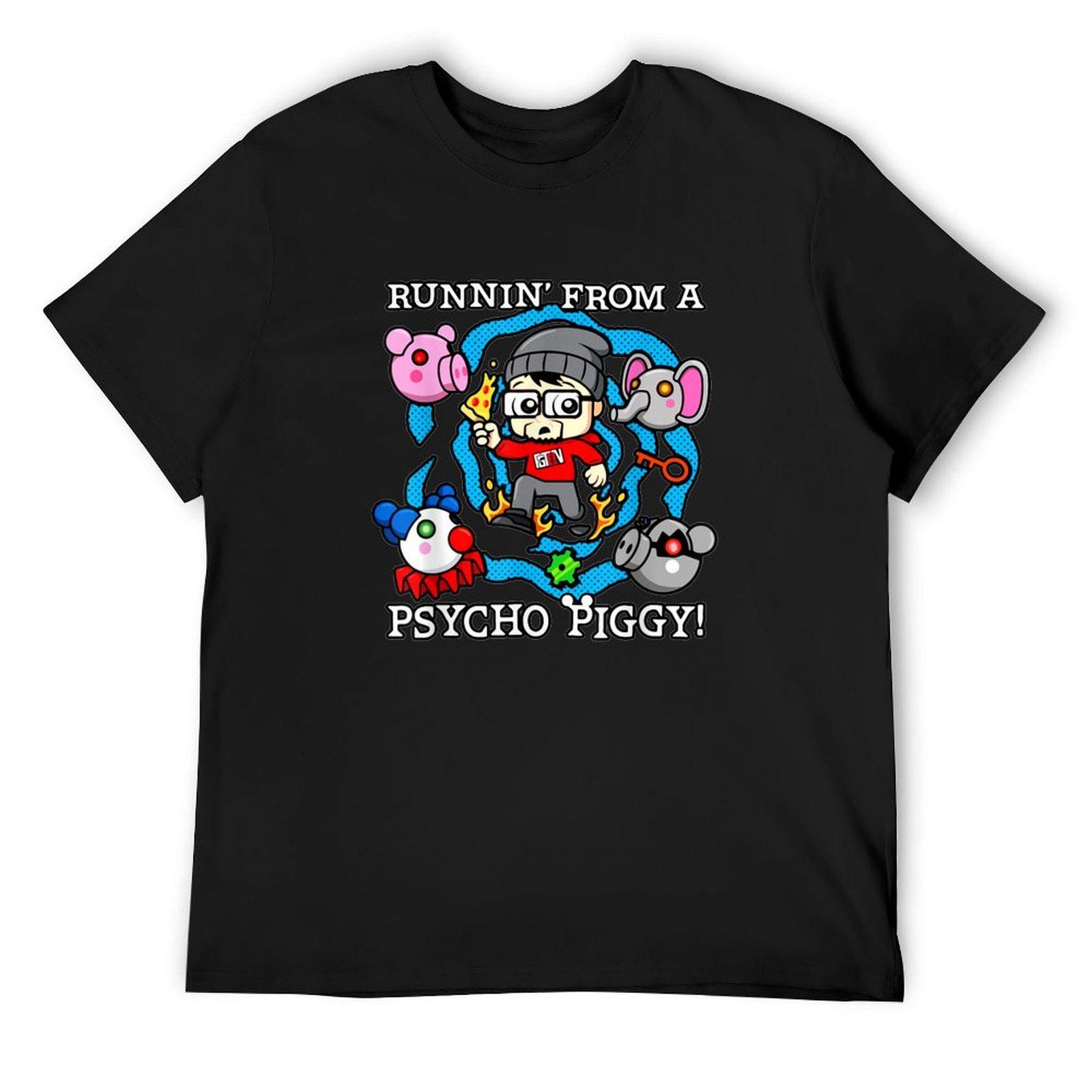 

runnin from a psycho piggy T-Shirt cheap stuff plus size tops designer shirts vintage heavy weight t shirts for men 4XL