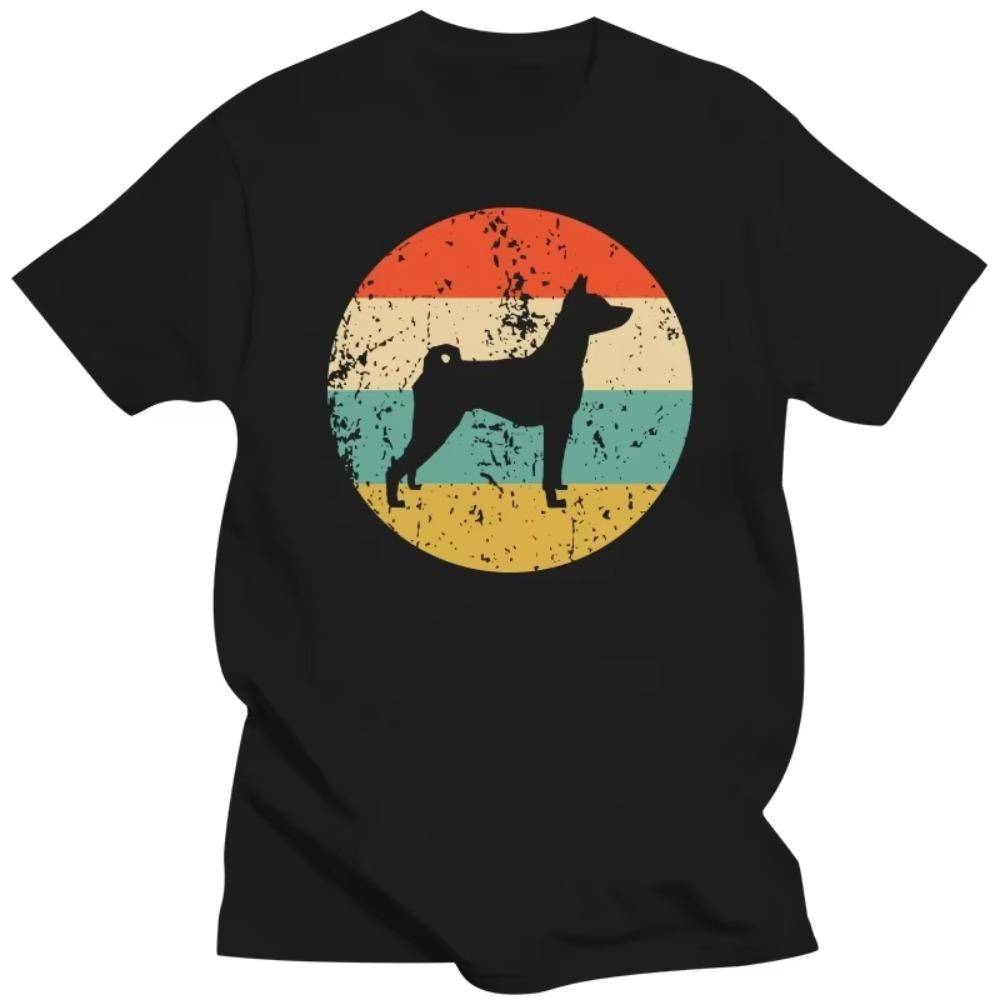 Funny Vintage Retro Basenji Dog T Shirt Graphic Cotton Streetwear Short Sleeve Birthday Gifts Summer Style T-shirt Mens Clothing