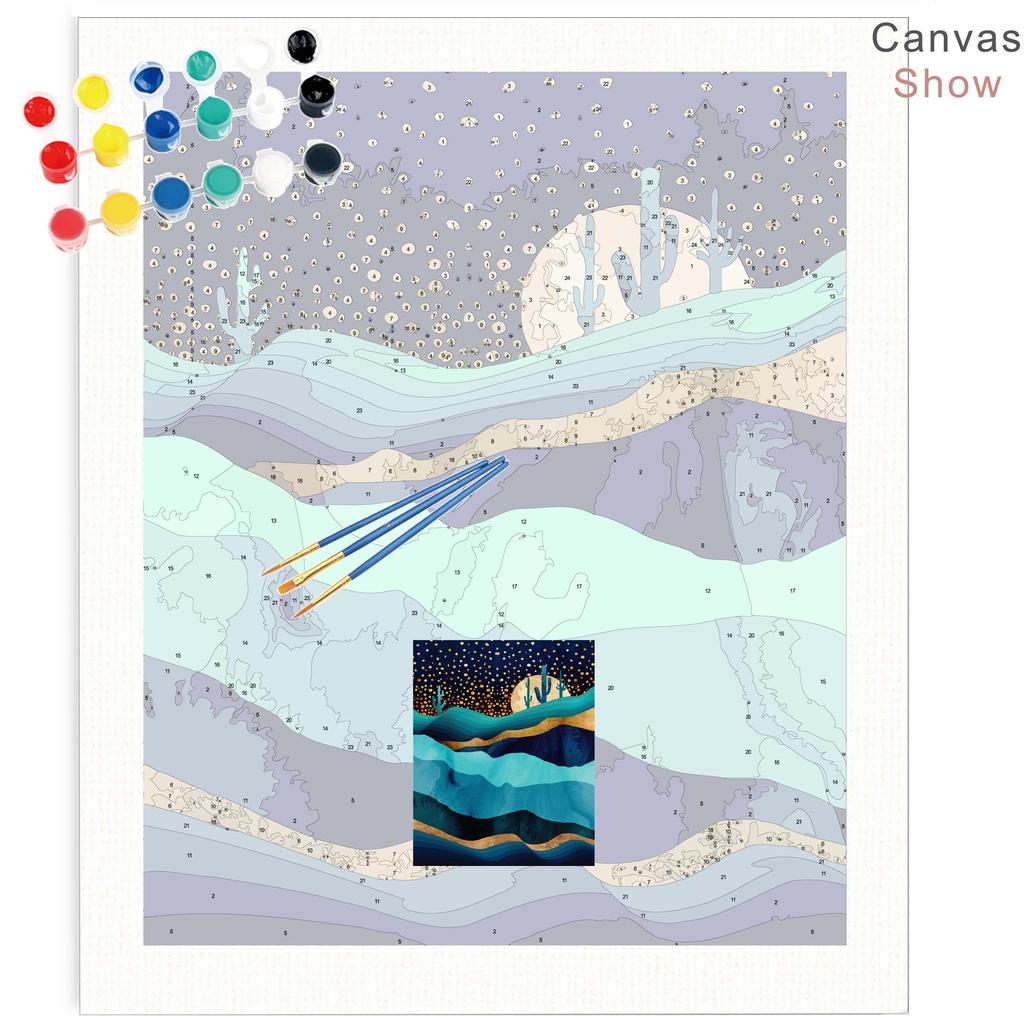 Ruopoty DIY frame paint by digital abstract acrylic on canvas wall art picture by digital mountain and sea landscape living room