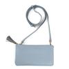JULLY AND SHUSHU Women's Genuine Leather Wallet Shoulder Bag, Purse Pochette, Gift, Long Wallet, DR3-WS (Sky Blue)