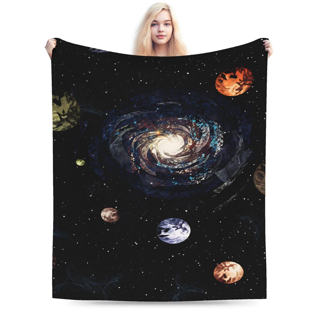 Galaxy Sunglasses Soft Warm Blanket Girls Boys Plush Throw Blanket Funny Outdoor Flannel Bedspread Sofa Bed Cover