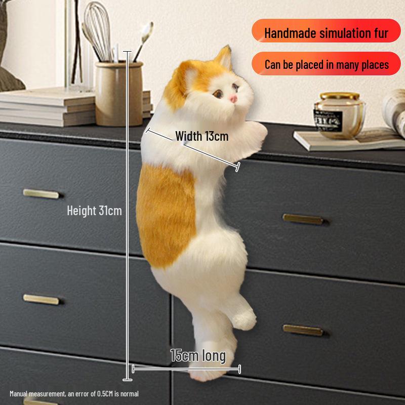 Realistic Hanging Cat Ornament for Home Decoration