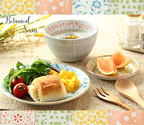 Add a Touch of Color To Your Life with These Mino Ware Bowls, Featuring a Nordic Floral Design In a Set of 5 Patterns. Made In Japan. Diameter 12.5cm,