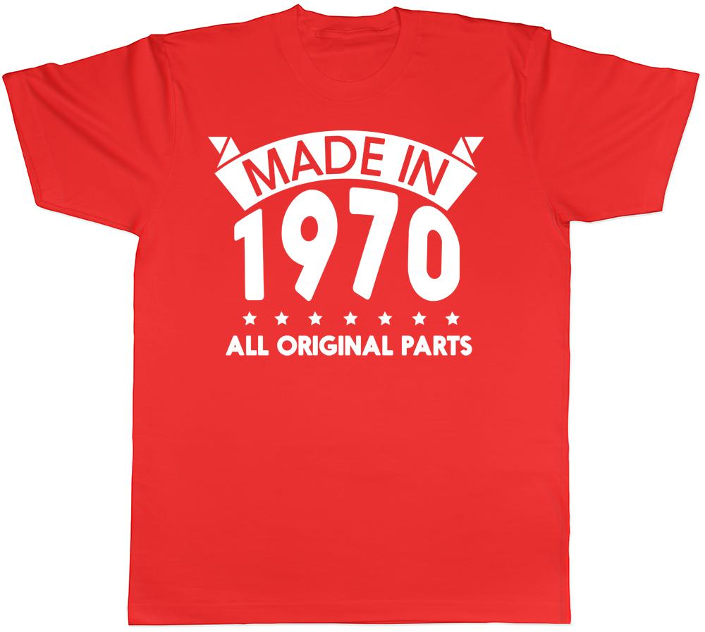 Made in 1970 All Original Parts Birthday Unisexs Short Sleeve TShirt S