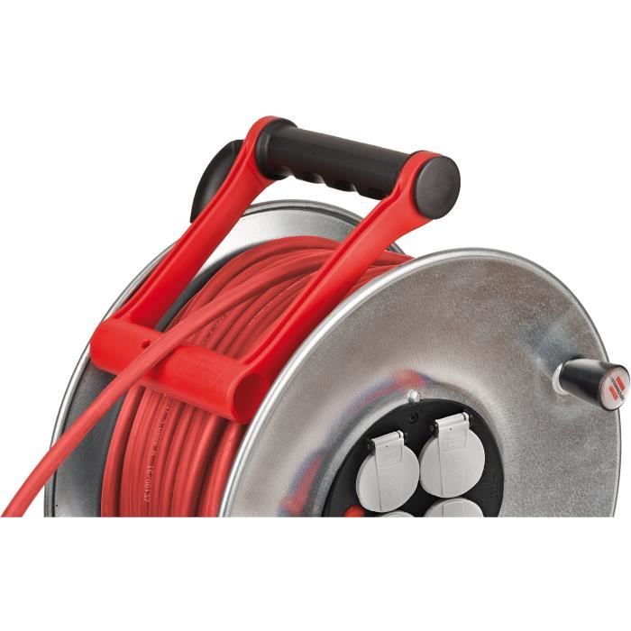 Enrouleur de câble Silver 25m - Brennenstuhl - Cablepilot - Rouge/Argent - Electrique - Extérieur
