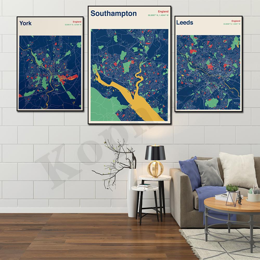 

Оксфорд. Норвич. Бристоль. Манчестер. Бирмингем. Лидс. Цветная карта городов Англии. Настенный постер в стиле арт-деко 21cm×30cm NoFrame