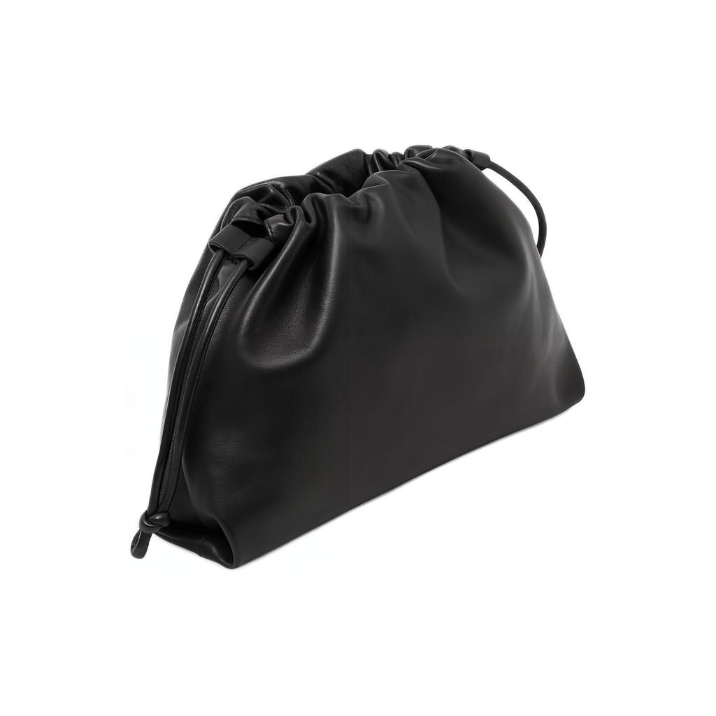 COS Borsa a tracolla in pelle casual versatile con coulisse da donna Borsa nera 1214224001