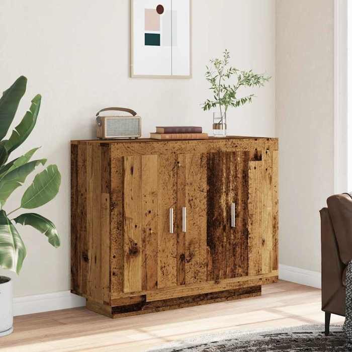 VidaXL Buffet vieux bois 92x35x75 cm bois d'ingénierie, meuble de rangement, meuble de rangement de cuisine, meuble de 856864