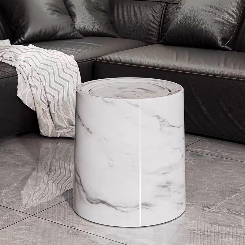 Elegante Pattumiera in Marmo con Coperchio, Doppio Strato per Soggiorno, Camera da Letto o Bagno - Grande Capacità