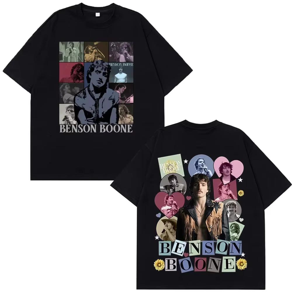 Benson Boone American Heart Tour Vintage Graphic T Shirt Men Women Hiphop TShirt Summer Cotton Casual High Quality Top
