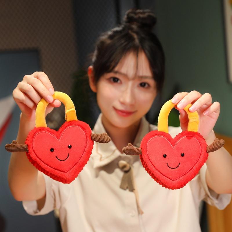 Concentric Lock Soft Plush Toy Creative Couple Love Heart Lock Stuffed Plushies Romantic Gifts For Girls Happy Valentine's Day
