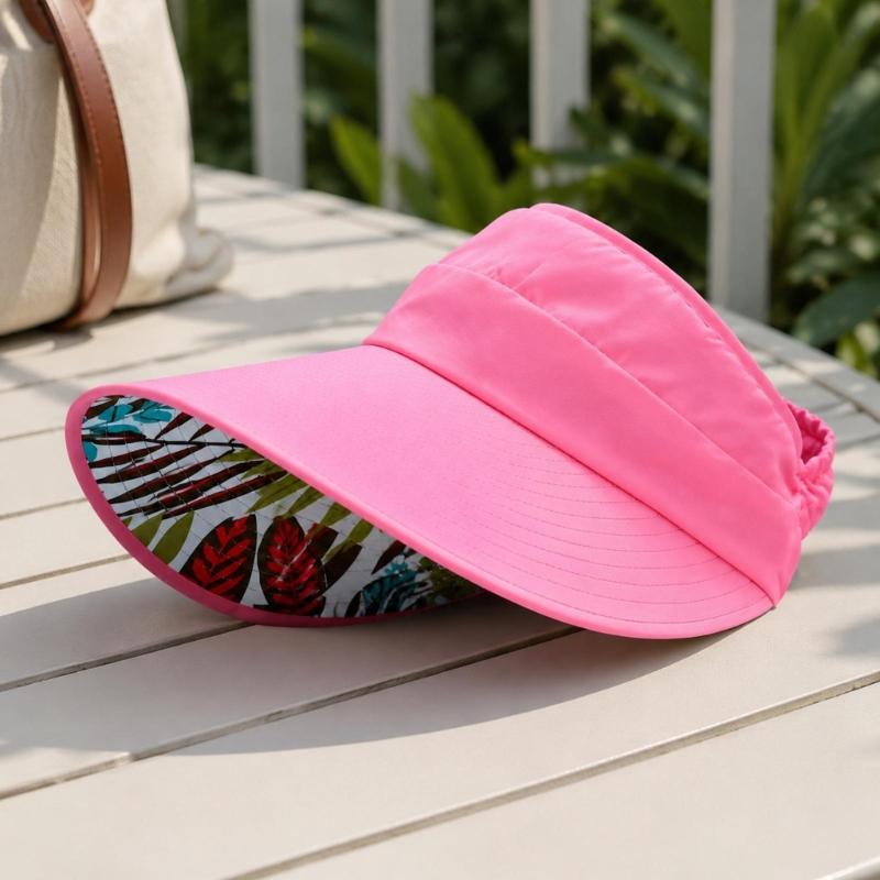 Breathable Open Top Sun Hat with Wraparound Sun Shade and Chin Cord for Hiking Fishing Travel and Summer Walks