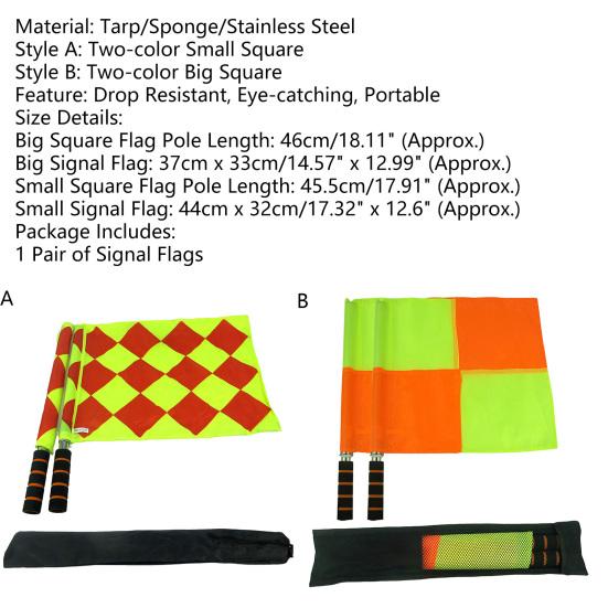 1 Pair Trial Flag Comfortable Handle Fine Workmanship Compact 2 Piece Referee Linesman