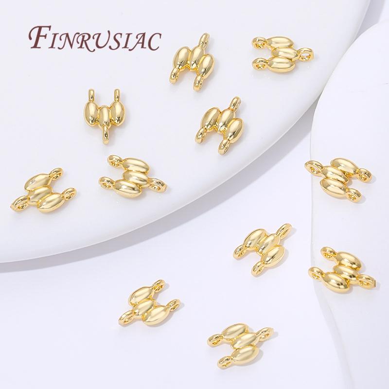 18K Gold Plated 2-row Connectors For Jewelry Making,Brass Connectors For Bracelets Accessories,DIY Necklaces Findings