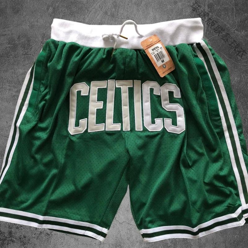 Celtics Embroider American Sports Shorts Mixiu Men s Retro Quick-Drying Breathable Street Shorts Basketball Shorts XXL, 195CM зелёный