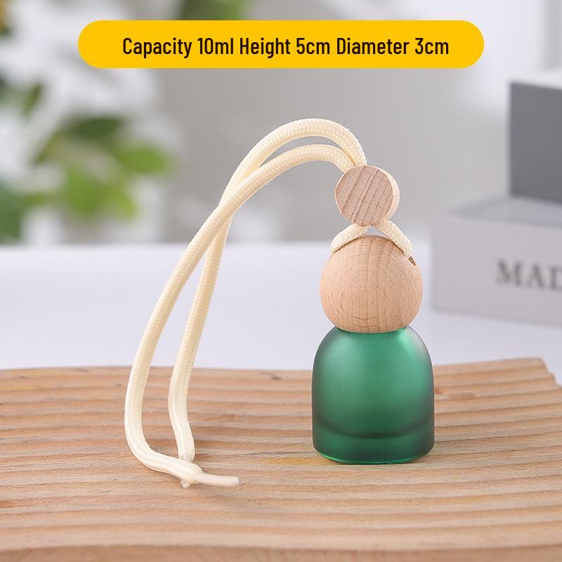 Frosted Glass Car Diffuser Bottle with Lanyard for Essential Oils - Refillable and Ideal for Home or Wardrobe Decor.