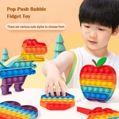 Rainbow Pop Push Bubblle Fidget Anti Stress Abbau Spielzeug für Erwachsene Kinder mit besonderen Bedürfnissen sensorisches Spielzeug interaktives Spielzeug für Kinder