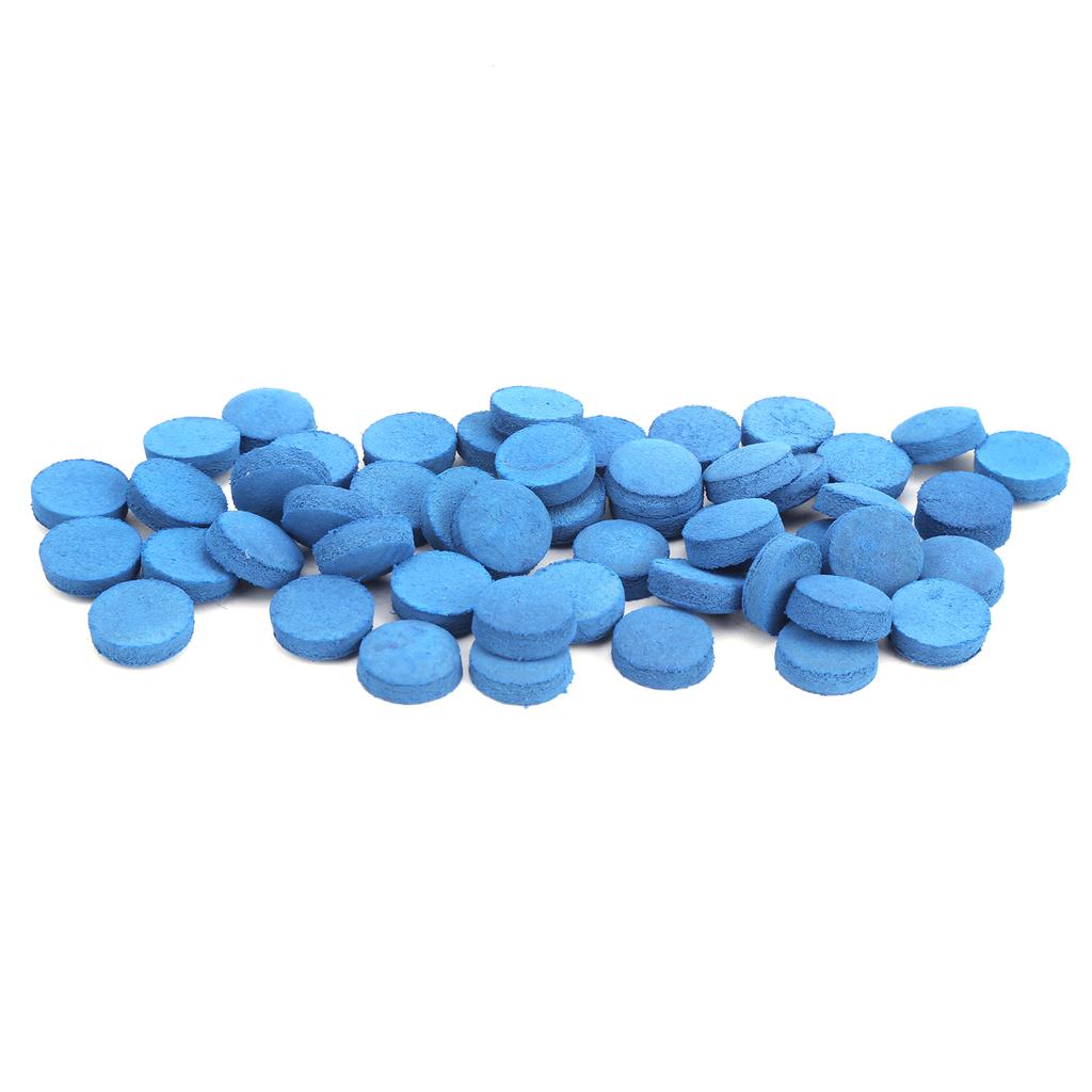 50PCS PU Leather Billiard Pool Cue Tips Pool Stick Replacement Accessory with Storage Box