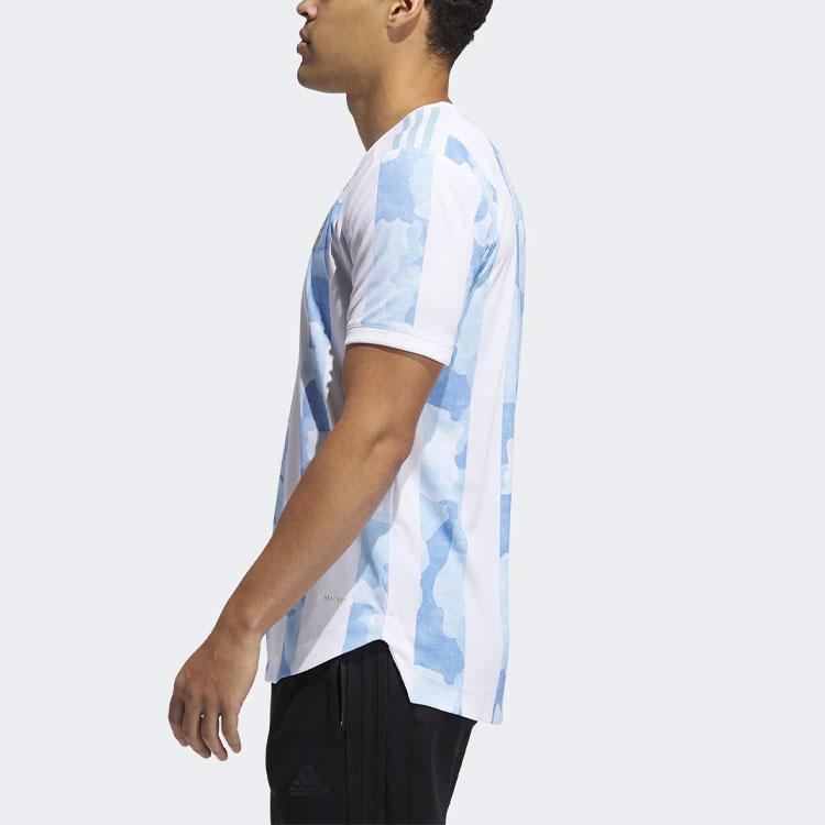 adidas Argentina National Team Home Match Training Short Sleeve Soccer Jersey Men Tops Blue White FS6568