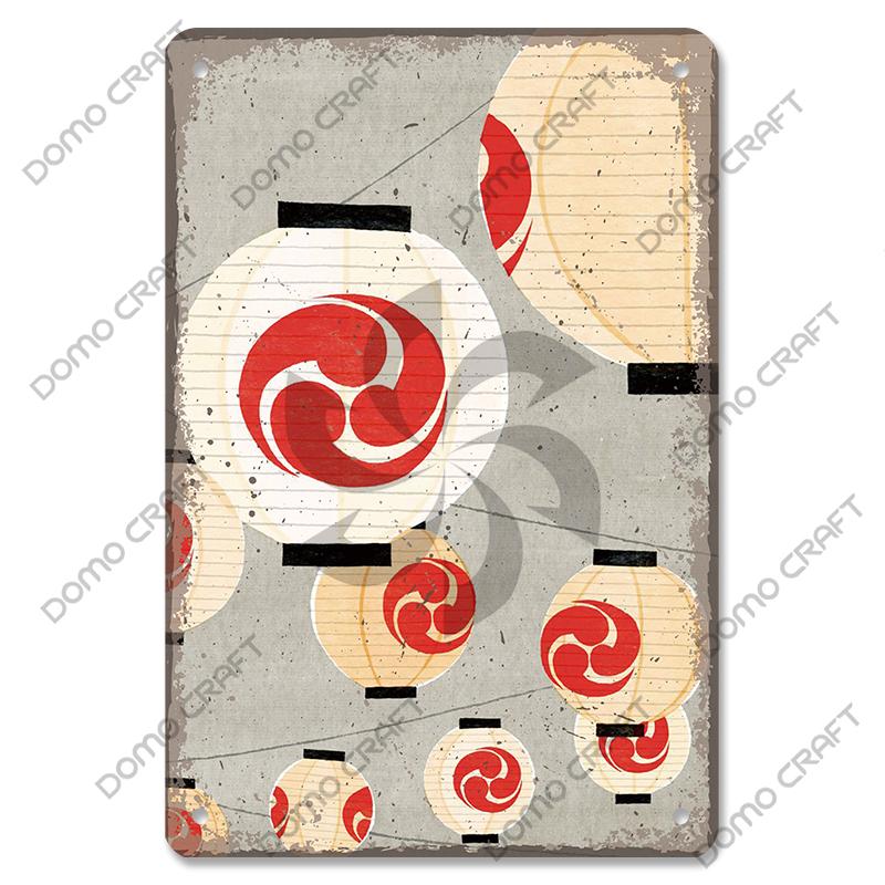 Retro Japanese Cartoon Comics Poster Metal Plate Takoyaki Noodles Fish Metal Sign Dining Room Club Wall Decor