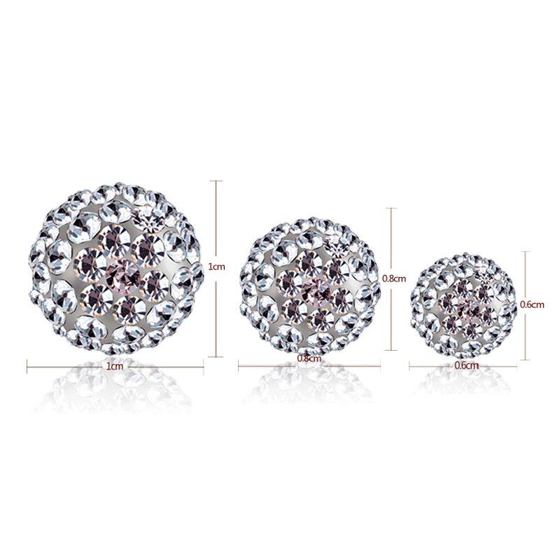 925 Sterling Silver AAA Zircon Round Earrings Gift Jewelry 6MM