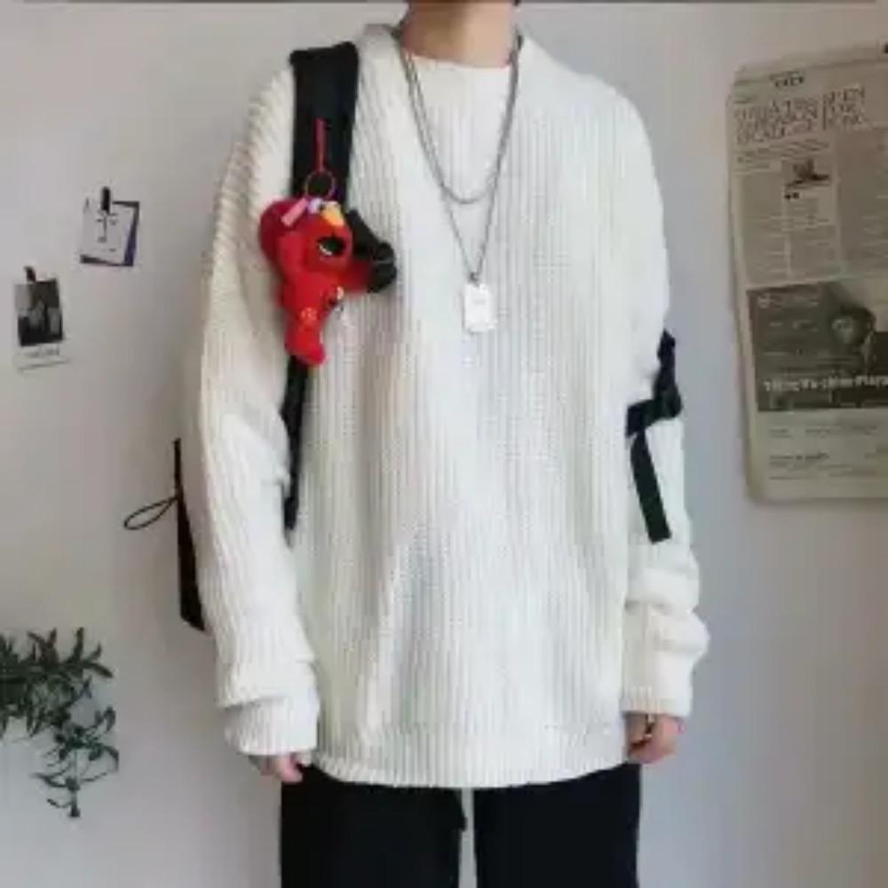 Autumn Winter New Fashion Round Neck Long Sleeve Solid Sweaters Men's Clothing Casual All-match Warm Simplicity Knitting Tops