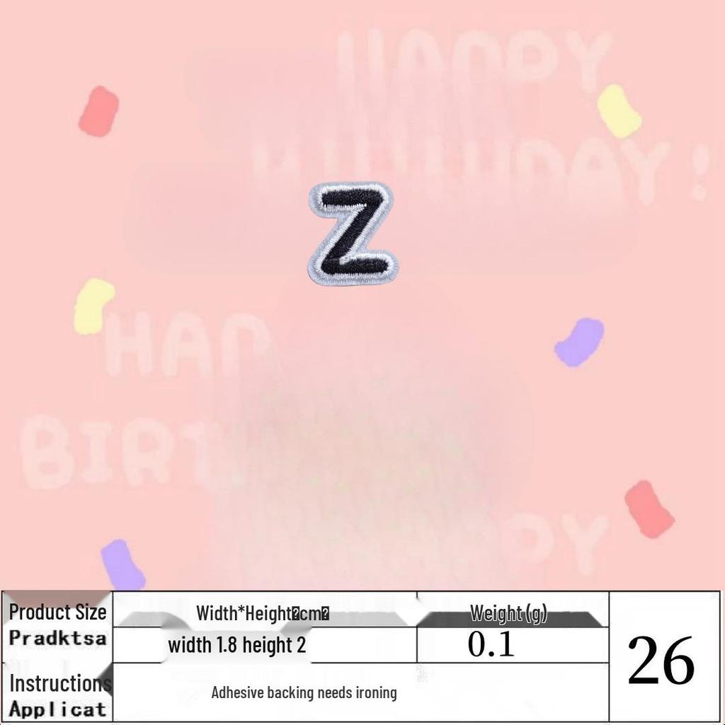 Black English Letter Iron-On Embroidery Cloth Patch for Clothing