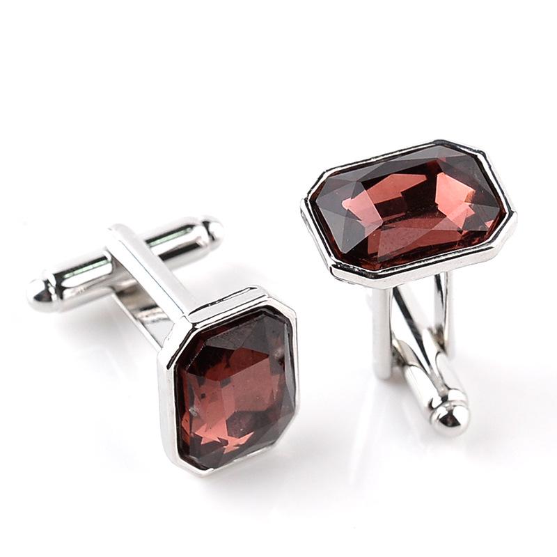 Stylish Geometric Rhinestone Cufflinks Studs for Men's Shirts