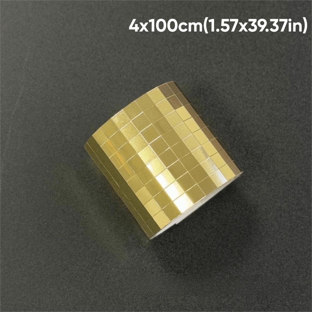 4x100cm Self Adhesive Mosaic Stickers Reflective Mirror Surface Glass Tile Strip Home Decoration