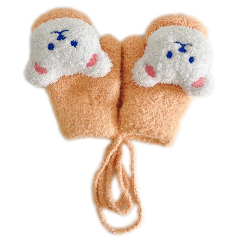 Futrzane Rękawiczki Rękawice Zimowe dla Malucha Dziewczęce Chłopięce Pogrubione Przytulne Ocieplacze na Ręce Wiatroodporne Rękawice Unisex Rękawice z Polaru Koralowego