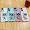 Shiny Glitter Quicksand Bear Phone Bracket Case For Xiaomi Redmi Note 13 11 12 11S 12C 10C 10A 9 9C POCO X5 X3 Pro Plating Cover