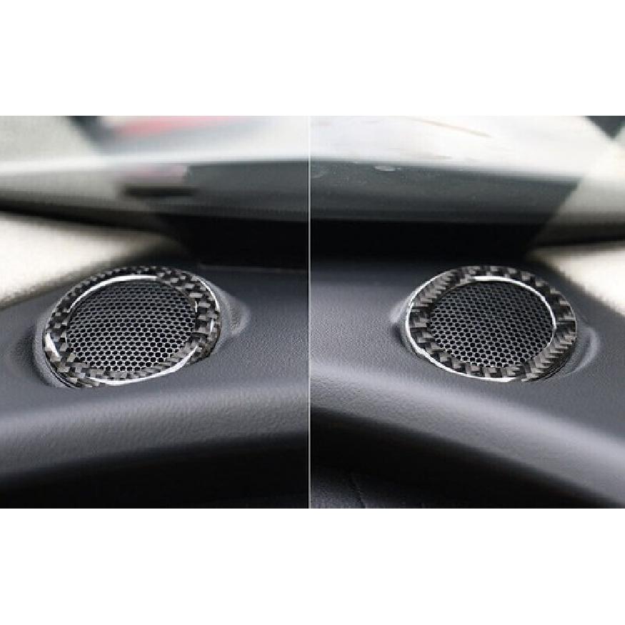 For Jaguar XE 2016-2021 Real Carbon Fiber Dashboard L&R Speaker Sound Ring Trim
