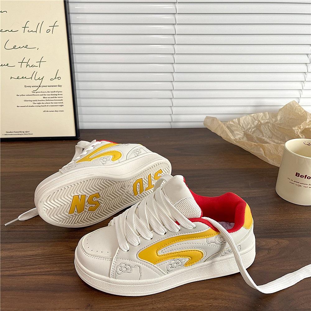 Platform White Shoes Women's Summer New Niche Versatile Breathable Student Sports Board Shoes