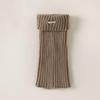 Japanese Style Metal Logo Milky White Cashmere Leg Warmers for Women, Autumn/Winter, American Retro Coffee Brown Fold-Over Slouchy Leg Warmers