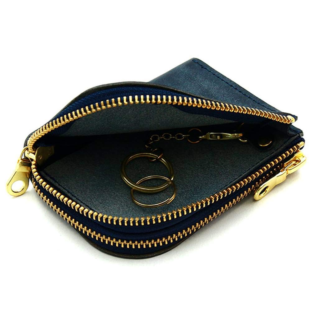 AGILITY affa "Pair" Coin Case, Card Case, Double Zipper, L-Shaped Zipper, Key Ring, Leather