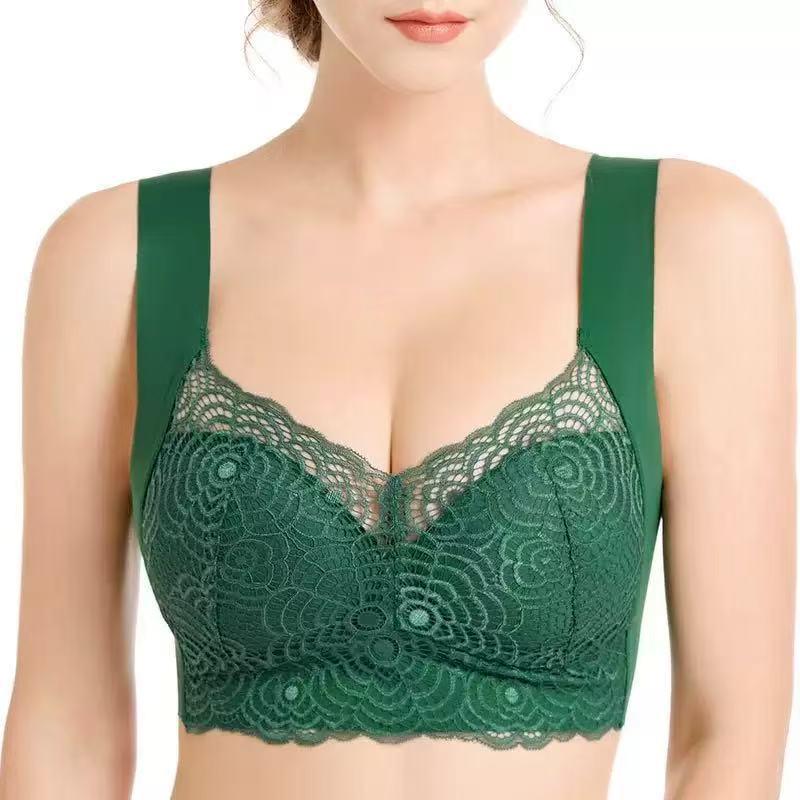 Plus Size Women's Wire-Free Lace Sports Bra