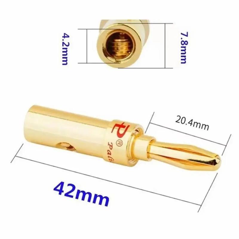 Banana Plug 4mm Alloy gilding Banana Plugs for Speaker Cable Wire Banana Connector Adapter 2/4/8pcs Speaker Banana Plug Adapter