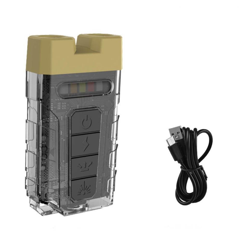 Type-C Charging Keychain Flashlight Double Light Source with Back Clip Cap Clip Flashlight Lightweight Tail Magnet Torch