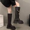 But Knee Boots Women's Thick Legs 2025 New Autumn and Winter Black Thin Boots Small Thick-soled High Knight Boots