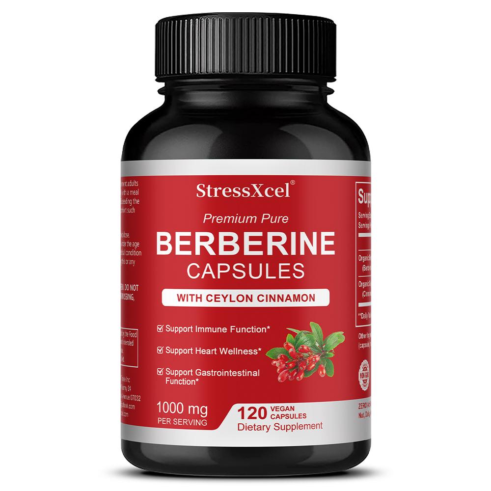 

Organic Berberine Extract Supplement, With Organic Ceylon Cinnamon, 120 Capsules Per Bottle 120 Capsules