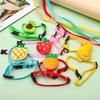 Cartoon Fruit Harness Rabbit Cat Harness And Leash Set Adjustable Pet Harnesses For Small Animals Outdoor Walking Traction Rope