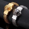 JMJM Punk Jewelry Mens Bracelet Stainless Steel Lion Head Bracelet Mens Cuff Bracelet