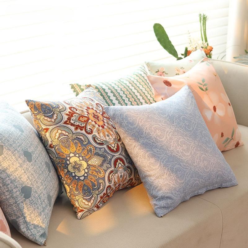 Cotton Canvas Pillowcase, Printed Cushion Cover for Living Room Cotton Pillowcase Home Decor Bedroom Sofa Holiday Decorations