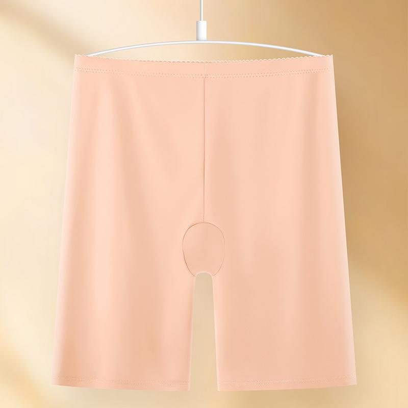 Plus Size Women's Summer Ice Silk Breathable Traceless Anti Slip High Waist Quarter Leggings