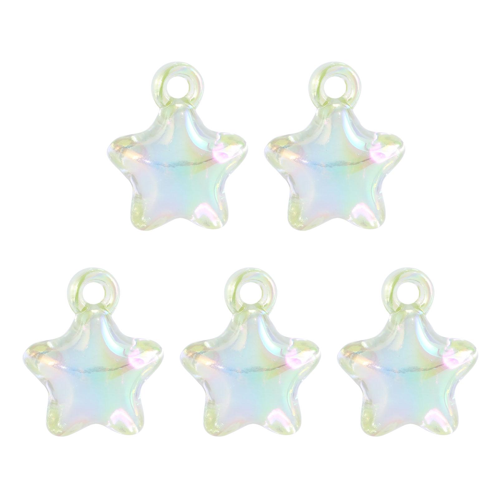 

Pack of 5 Colorful Star Acrylic Pendant Small Hole Hat Ornament Smooth Pentagrams Keychain Pendant for Jewelry Making